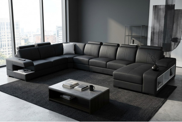 Sectional Design Corner Set Corner Sofa Sofa Couch Upholstered Living Landscape LED USB