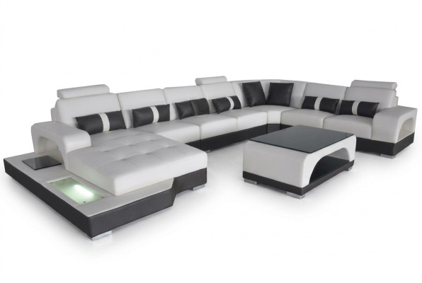 Corner sofa corner suite design corner couch sofa couch upholstery living landscape LED USB