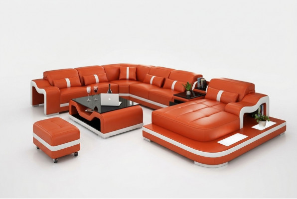 XXL living landscape corner sofa upholstered corner suite corner couch sofa upholstery seat corner