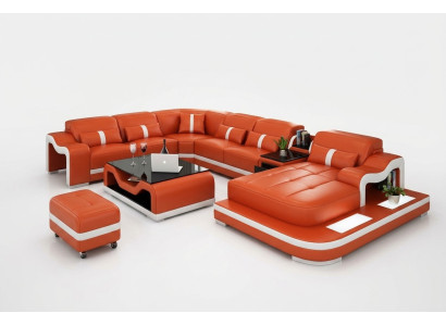 XXL living landscape corner sofa upholstered corner suite corner couch sofa upholstery seat corner