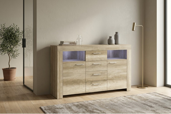Sideboard SK155 Sideboards Cabinet 2 Doors MDF Wood Cabinet 4 Drawers