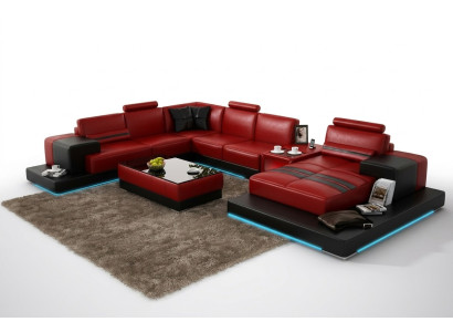 Leather sofa couch living area corner sofa corner suite modern design sofa + USB