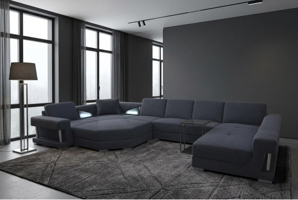 Textile corner couch upholstery living room sofa set corner suite sofa couches + USB