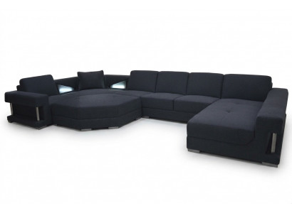 Textile corner couch upholstery living room sofa set corner suite sofa couches + USB