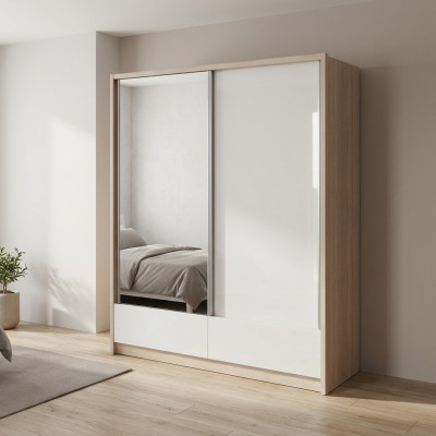 Wardrobe Storage 180cm Shelf Cabinet Archive Sliding Doors Office