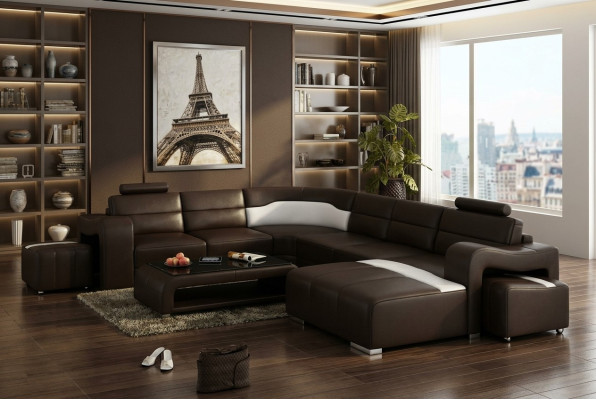 Leather sofa couch living landscape corner sofa corner suite design modern sofa with USB
