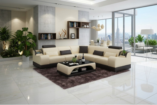 Corner sofa L-shape living landscape designer sofa couch upholstery seating set leather