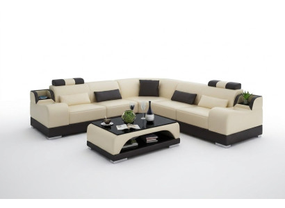 Corner sofa L-shape living landscape designer sofa couch upholstery seating set leather