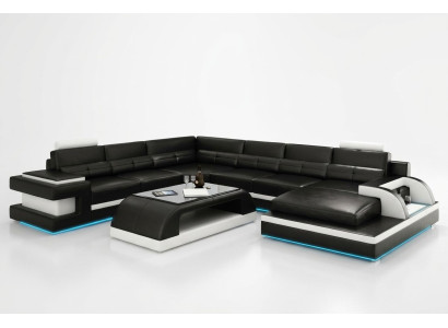Modern corner sofa couch upholstery corner suite living landscape sofa corner set + USB