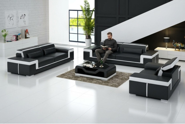 Leather sofa set 3+3 seater sofa couch upholstery set sofa set