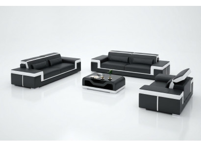Leather sofa set 3+3 seater sofa couch upholstery set sofa set