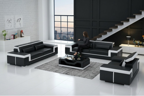 3+2 Seater Leather Sofa Suite Couch Upholstery Set Sofa Suite G8020D