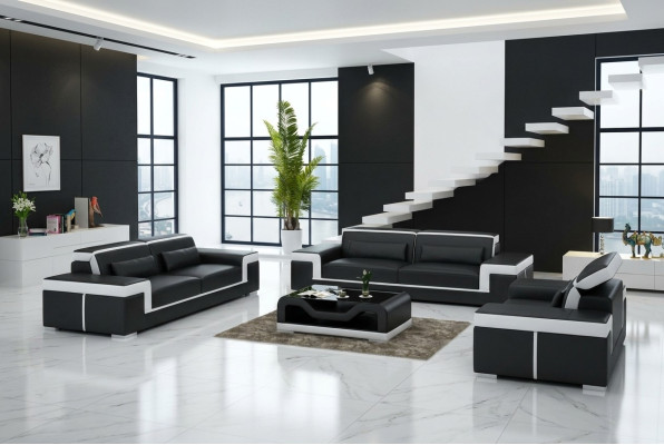 3+2 Seater Leather Sofa Suite Couch Upholstery Set Sofa Suite G8020D