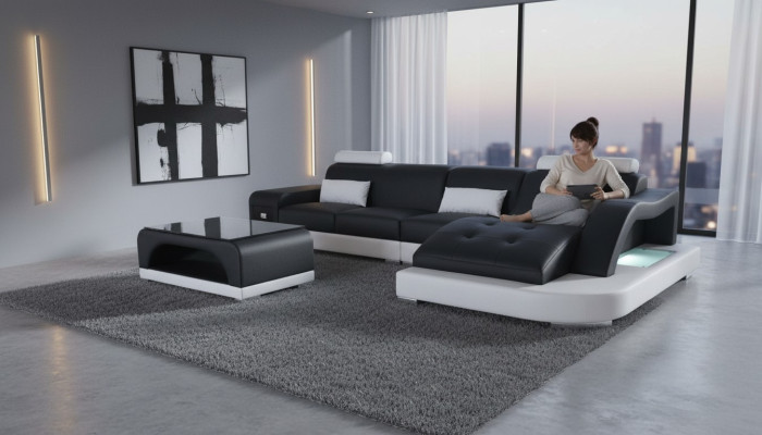 Corner sofa upholstery table couches sofas living area + USB luxury suite corner