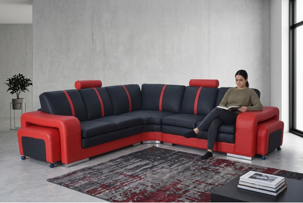Modern corner sofa couch upholstery, corner set sofa corner set + USB living landscape