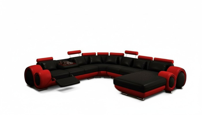 Leather sofa couch living landscape corner sofa corner set design modern sofa with USB