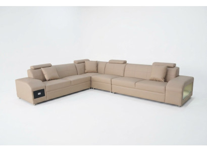 Sectional Sofa Set Design Modern Sofa + USB Leather Sofa Sofa Living Landscape Couch