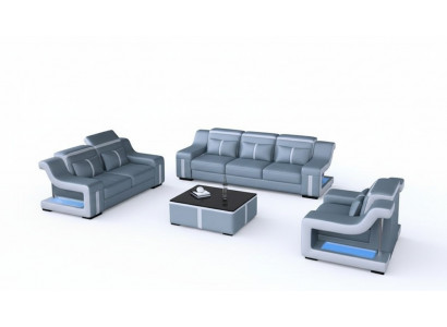 Design sofa set with USB, living room set 3+2+1 + modern coffee table