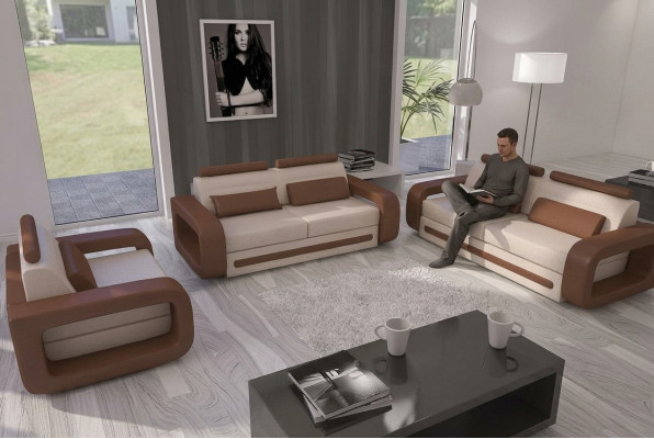 Sofa set Sofa Couch Upholstery Leather Couches Sofas 3+2+1 Set Davos Set New