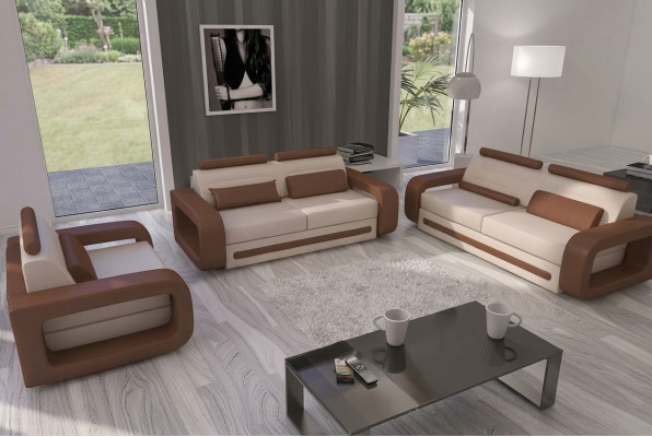Sofa set Sofa Couch Upholstery Leather Couches Sofas 3+2+1 Set Davos Set New
