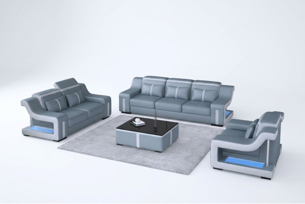 Sofa USB Couch Upholstery 3+2+1 Suite Leather Sofas Couch Set Combination New