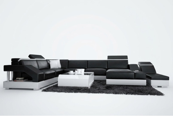 Leather sofa couch living landscape corner sofa suite design modern sofa with USB