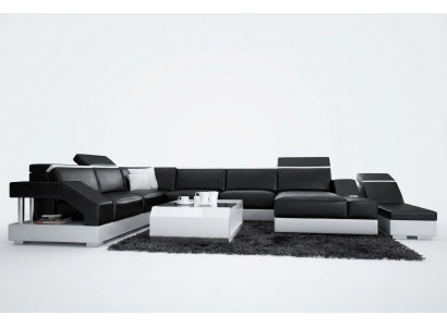 Leather sofa couch living landscape corner sofa suite design modern sofa with USB