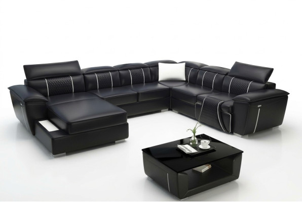 Corner sofa living landscape sofa couch upholstery leather design relax multifunction U-shape