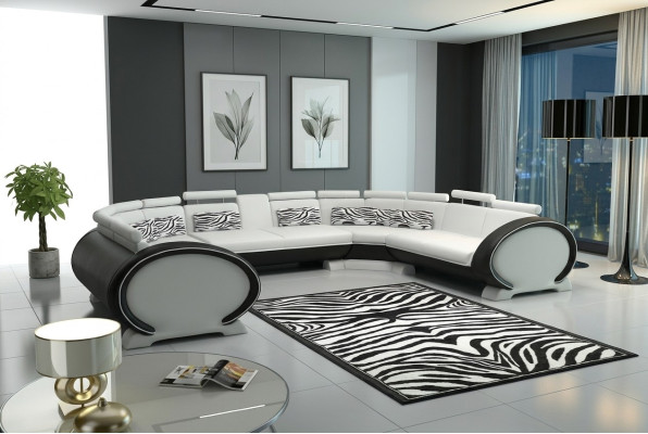 Corner sofa set living area modern sofa corner seating area leather couch upholstery USB