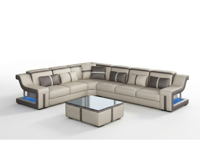 XXL corner sofa with USB corner living room couch sofa couch table upholstery seat leather