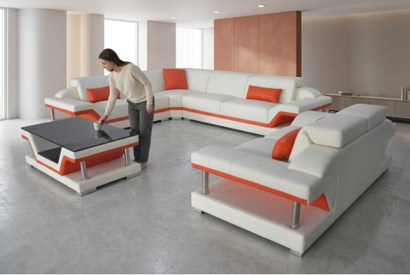 Modern corner sofa couch upholstered corner suite living landscape sofa corner suite + USB