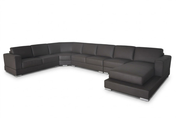 Modern XXL Leather Corner Couch Living Landscape Leather Sofa U-Shape USB Corner Sofa New