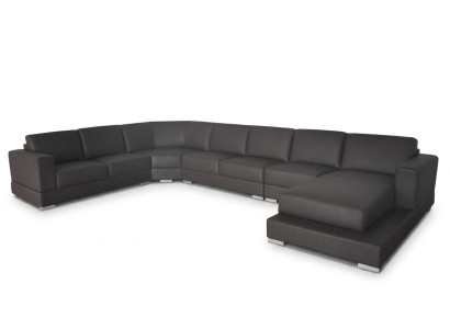 Modern XXL Leather Corner Couch Living Landscape Leather Sofa U-Shape USB Corner Sofa New