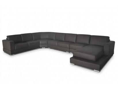Modern XXL Leather Corner Couch Living Landscape Leather Sofa U-Shape USB Corner Sofa New