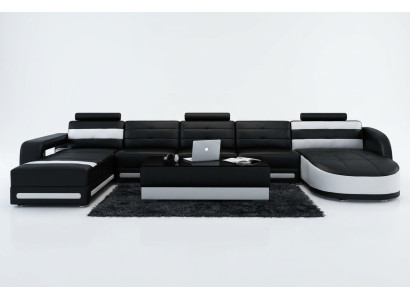 Leather sofa sofa couch living landscape corner sofa suite design modern sofa with USB