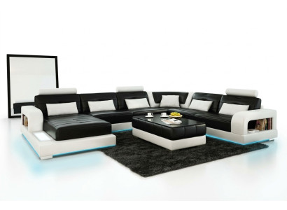 Sofa Corner Sofa Design Living Landscape with Shelf Upholstered Seating Suite Leather Sofa USB