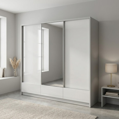 Large Bedroom Floating Door Wardrobe 250cm Clothes Wardrobes