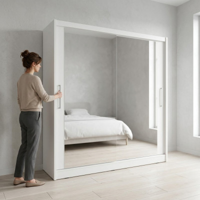 Bedroom mirror sliding doors wardrobe 200cm clothes wardrobes sliding doors