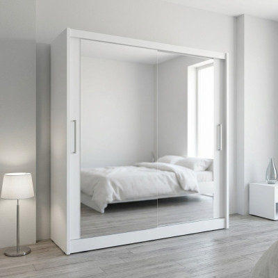 Mirror Wardrobe Bedroom Floating 200cm Clothes Wardrobes Sliding Doors Doors