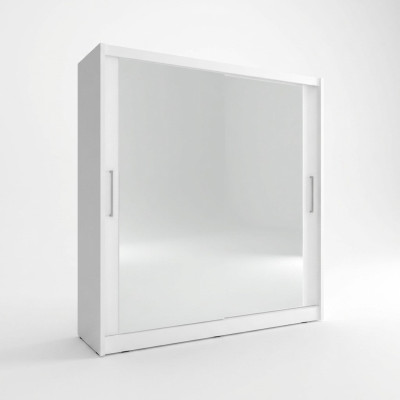 Mirror Wardrobe Bedroom Floating 200cm Clothes Wardrobes Sliding Doors Doors