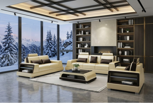 Leather sofa couch set upholstery 3+1+1 seater couches sofa design leather new
