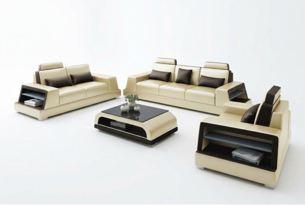 Leather sofa couch set upholstery 3+1+1 seater couches sofa design leather new