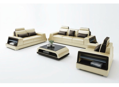 Leather sofa couch set upholstery 3+1+1 seater couches sofa design leather new