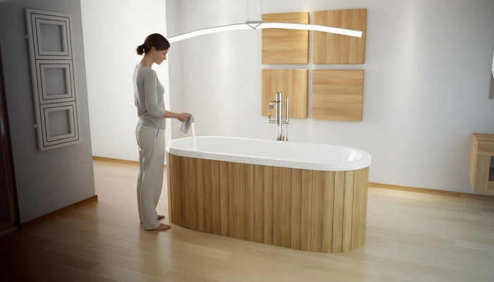 Luxury Bathtub Rectangular Freestanding Tub Bathroom Tubs Acrylic White Oval