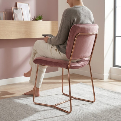 Rosa upholstered designer armchair single-seater chair metal chair