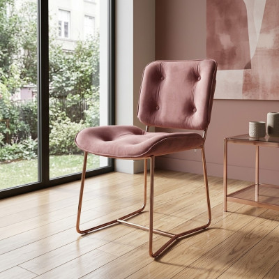 Rosa upholstered designer armchair single-seater chair metal chair