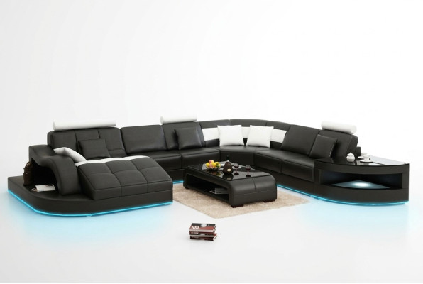 Leather sofa couch living landscape corner sofa corner set design modern new sofa +USB