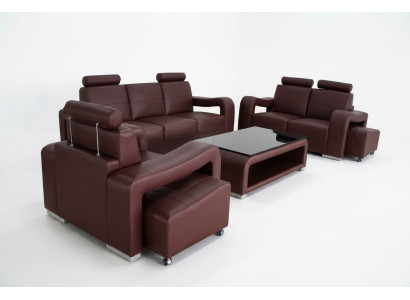Leather sofa set with USB upholstered couches sofas luxury new living room suite 3+2+1