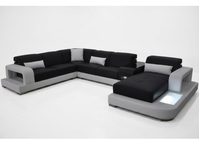 Modern upholstered living landscape sofa corner with USB + light