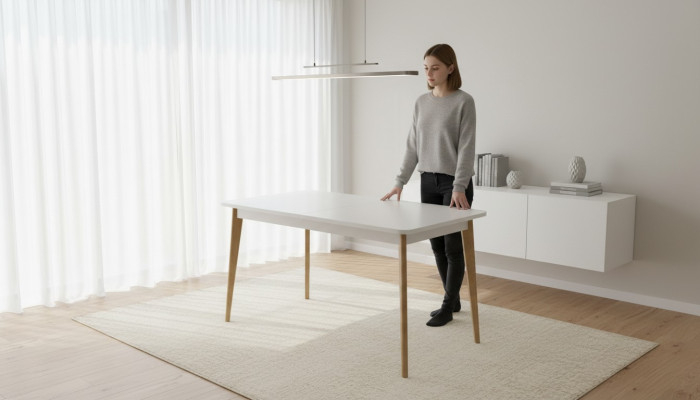 Modern wooden dining table table wood tables 140/180cm dining room extendable